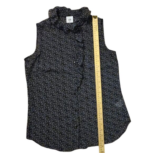 Cabi XS Top Popover Sing Along Music Notes Ruffle Black Whimsygoth Vampy Music - Picture 6 of 7